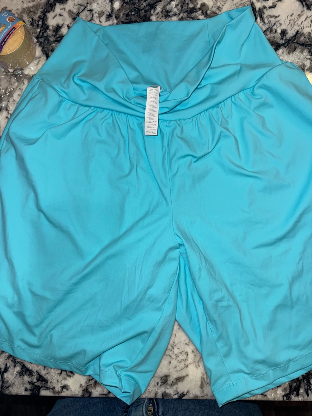 HALARA Turquoise LARGE LONG DOUBLE LAYER shorts